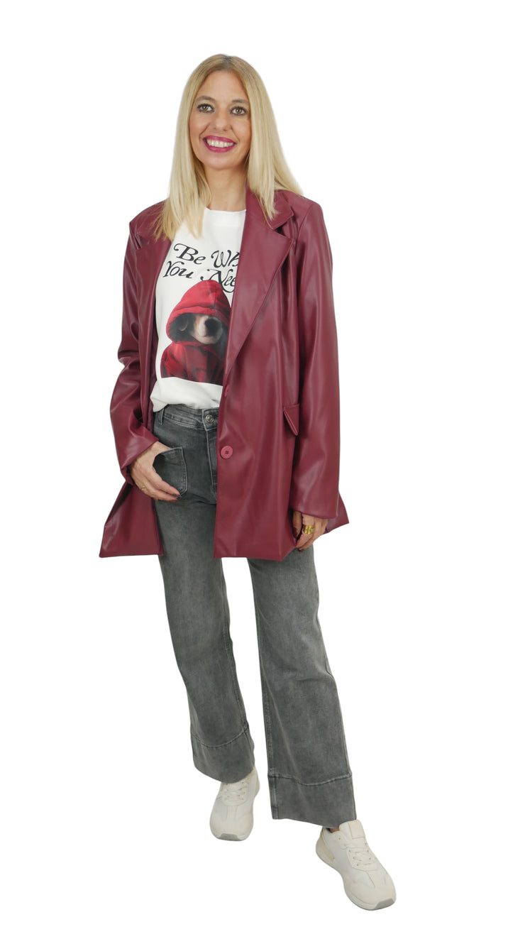 Blazer Oversize Efecto Piel