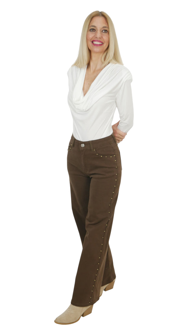 Jeans Tachas Chocolate