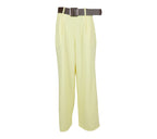 Pantalón Palazzo de color amarillo con cinturon