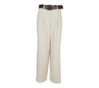 Pantalón Palazzo de color beig con cinturon