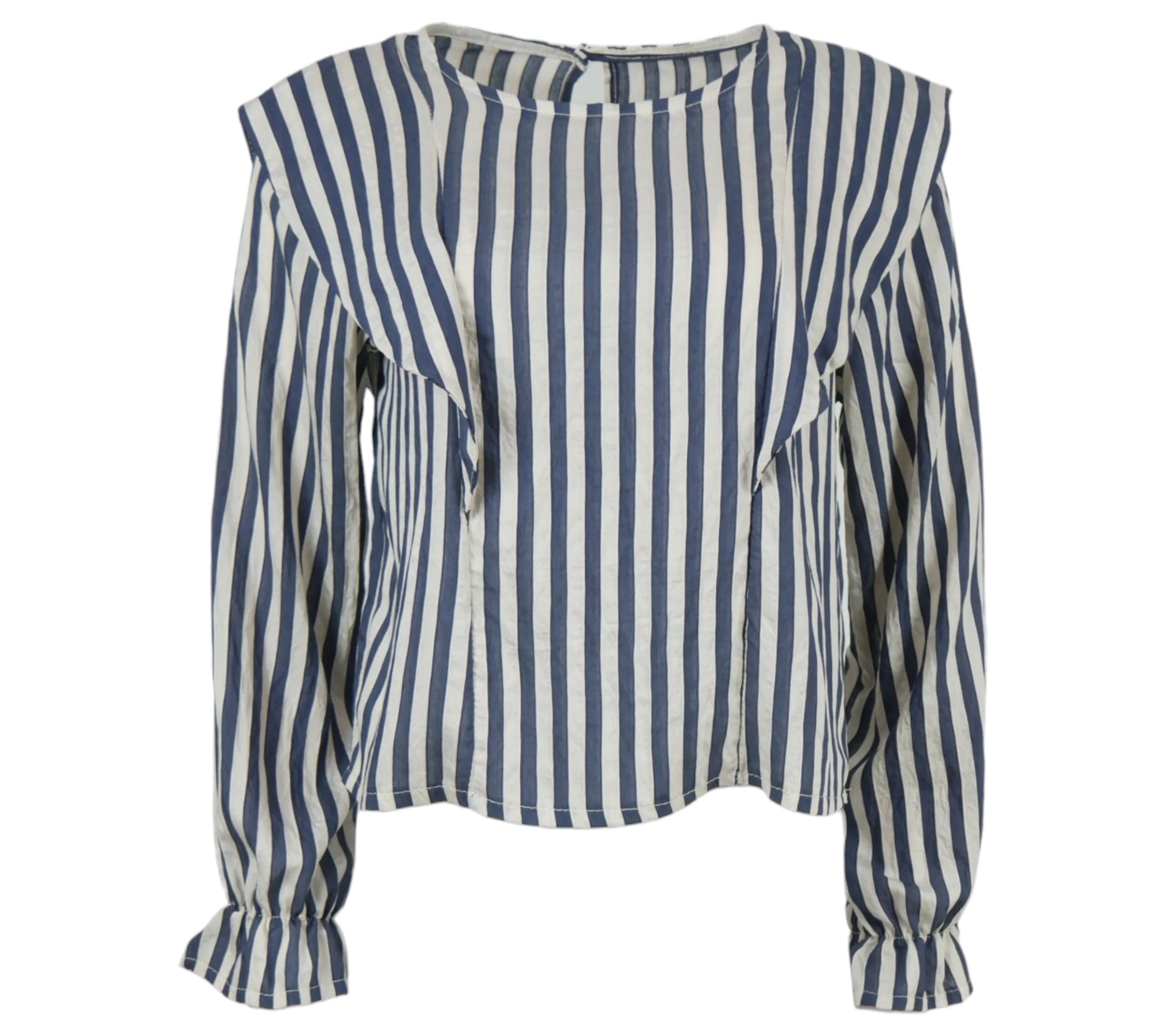 lusa rayas volantes azul mujer