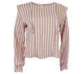 blusa rayas volantes rosa mujer