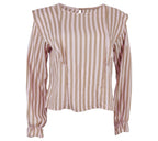 blusa rayas volantes rosa mujer