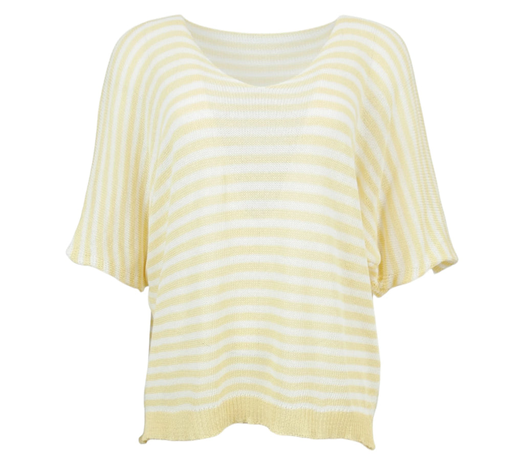 jersey punto rayas amarillo mujer
