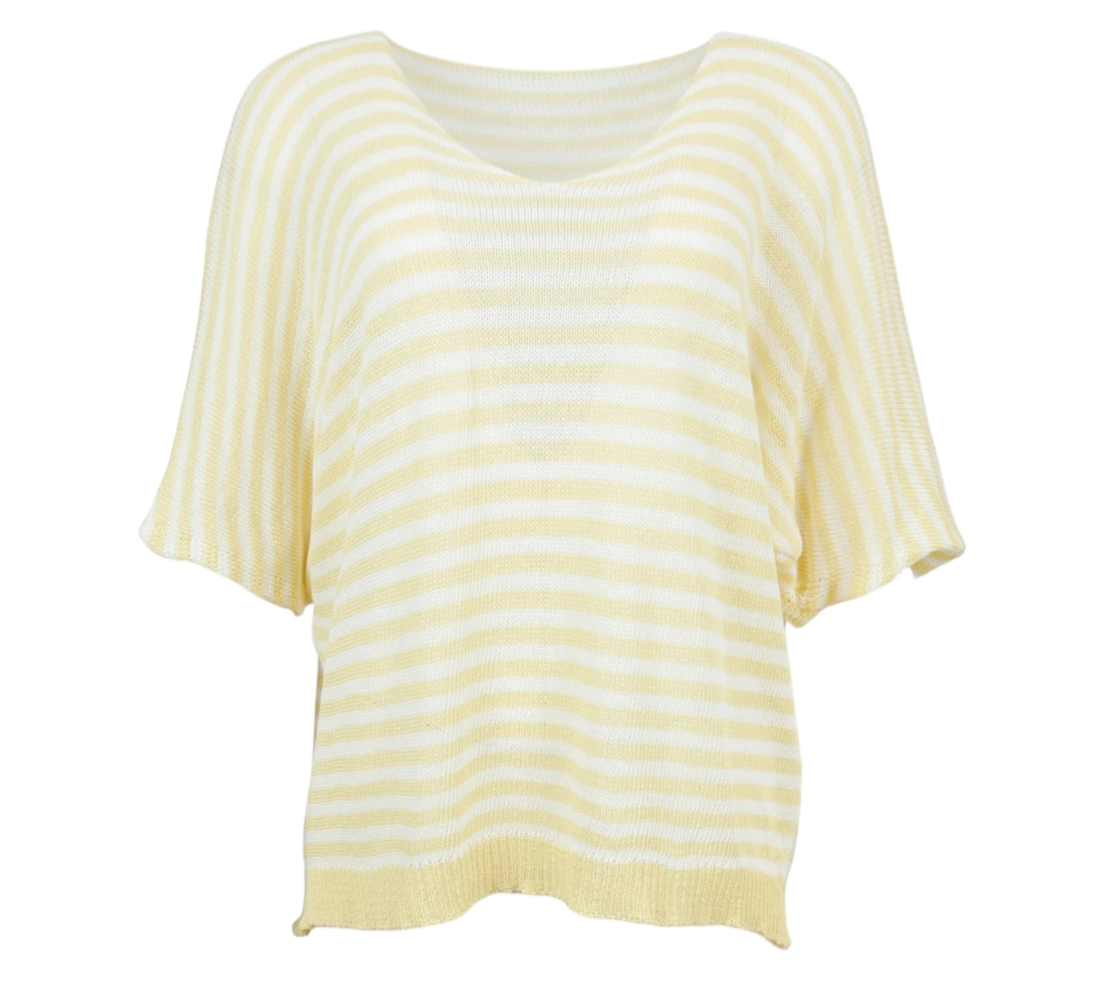 jersey punto rayas amarillo mujer