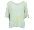 jersey punto rayas celeste mujer