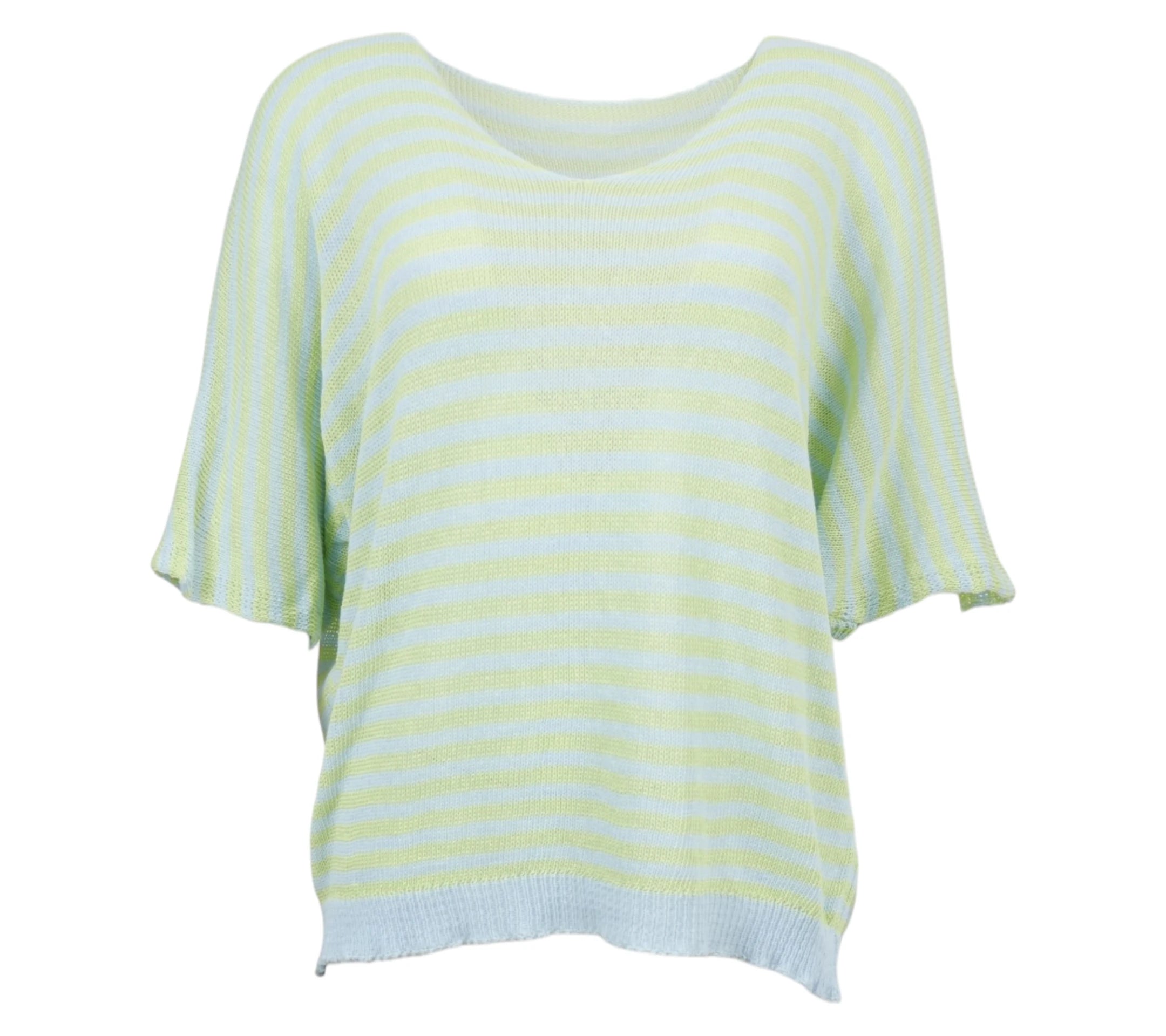jersey punto rayas celeste mujer