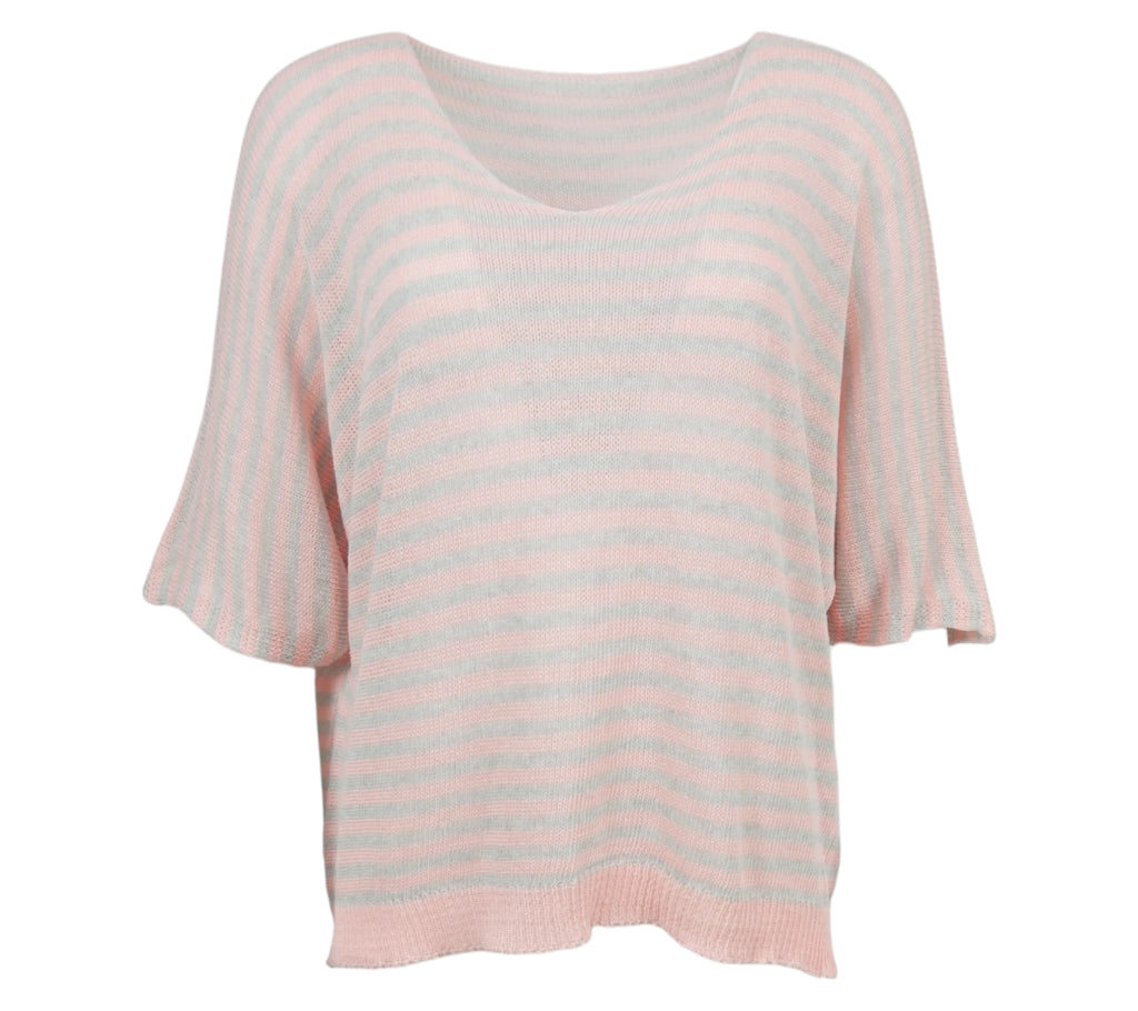 jersey punto rayas rosa mujer