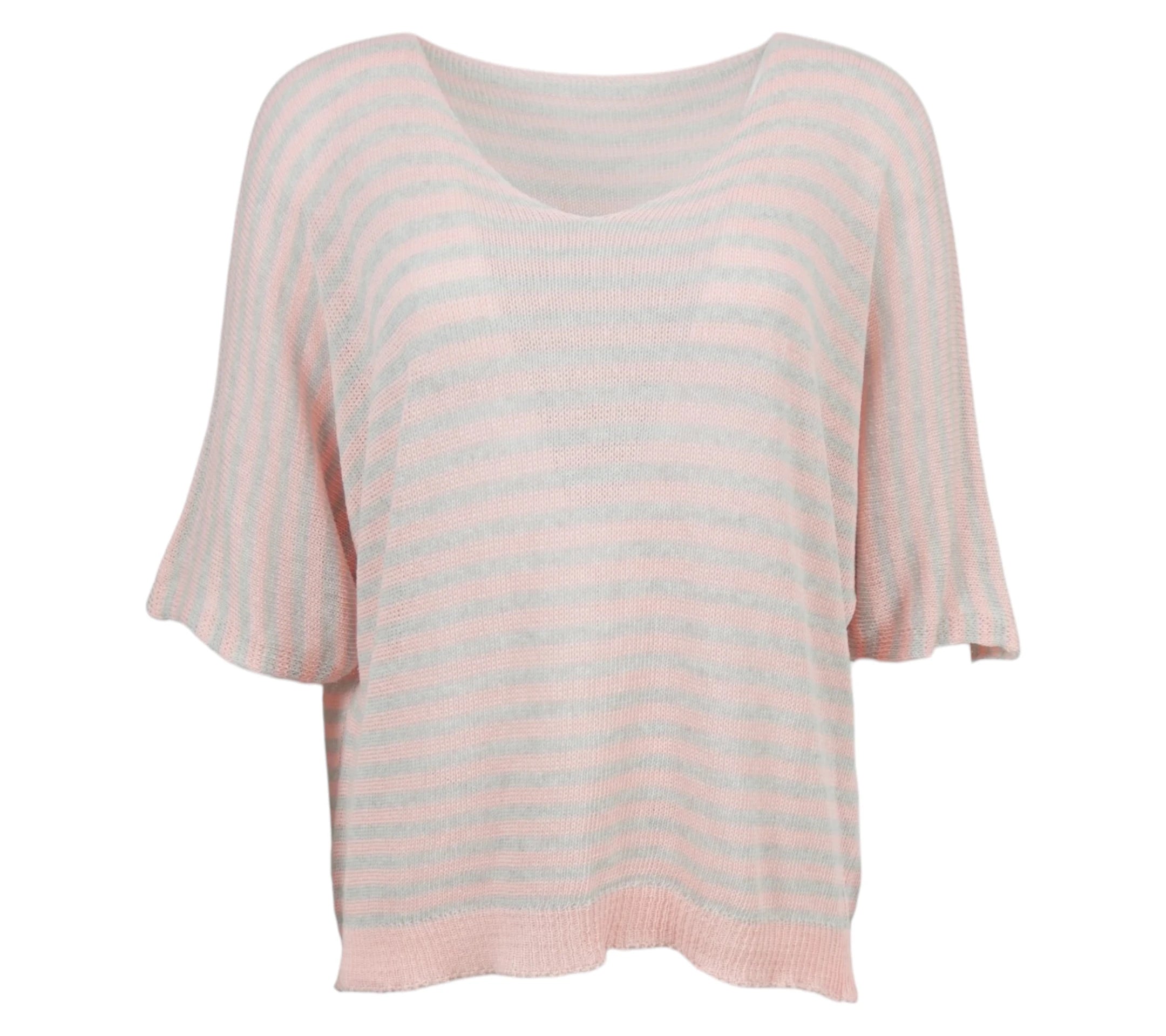 jersey punto rayas rosa mujer