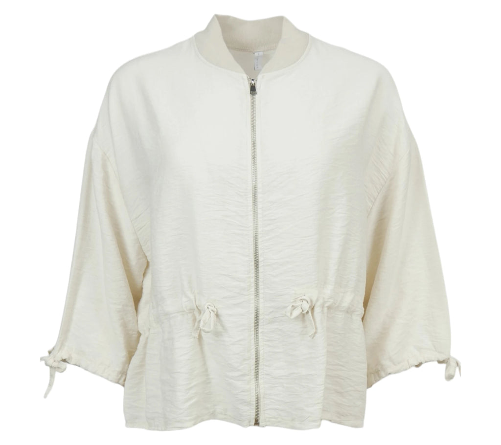 chaqueta bomber ligera beige