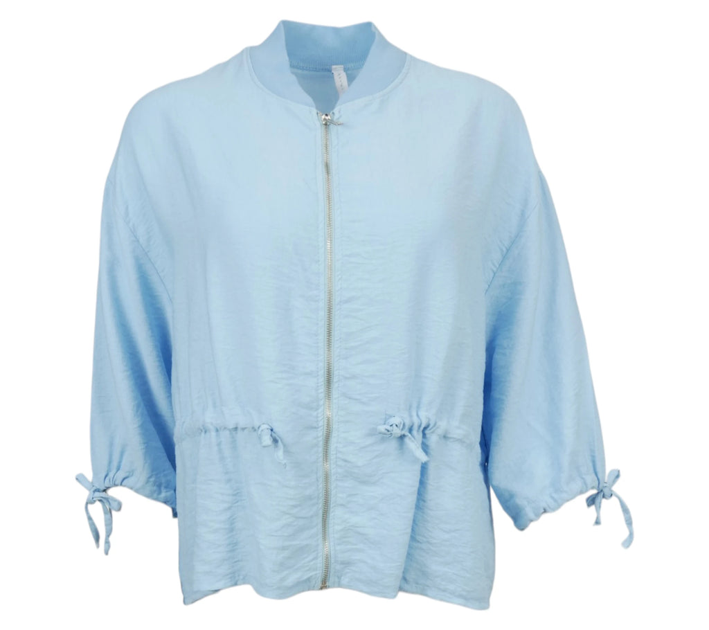 chaqueta bomber ligera celeste