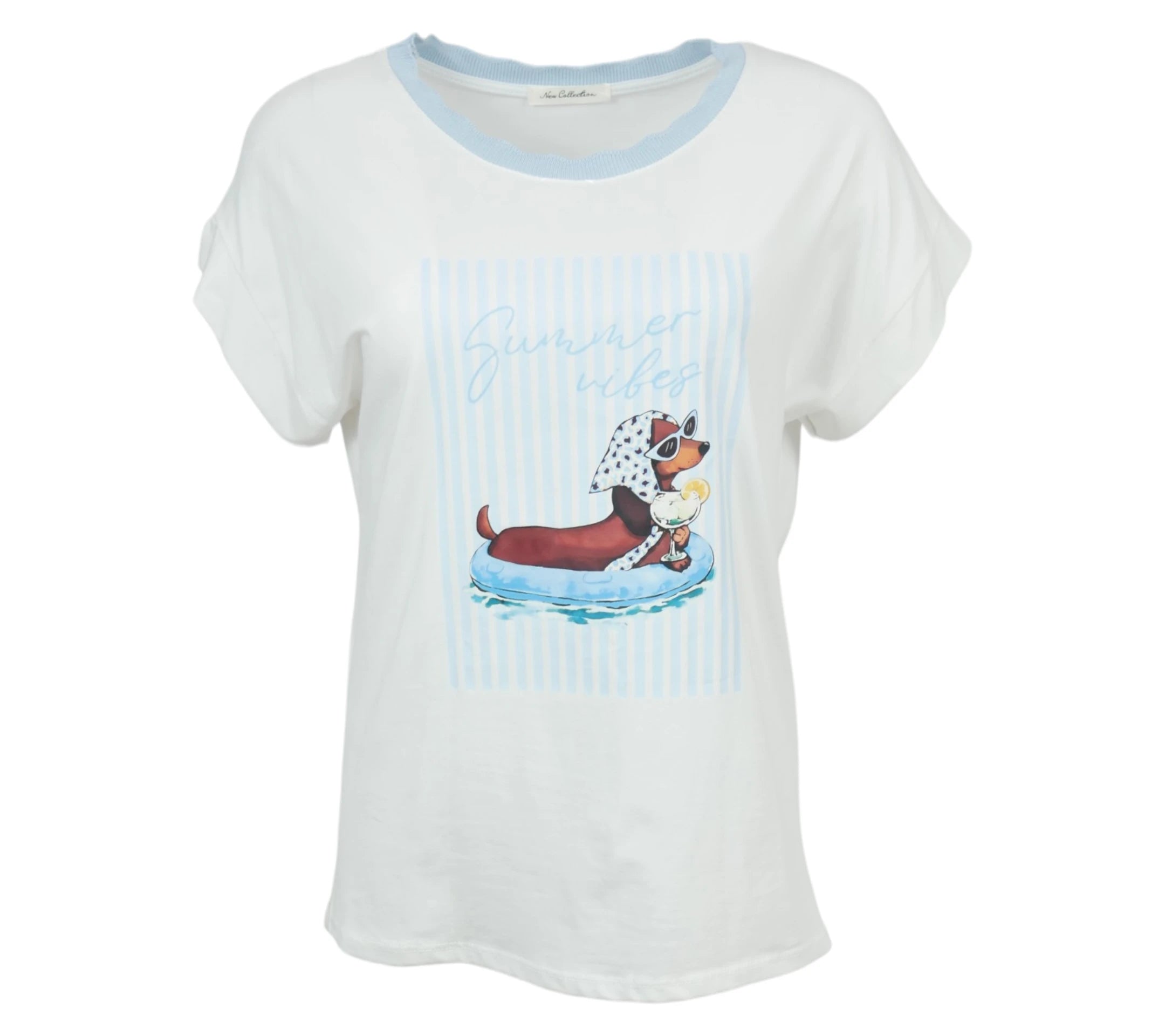 Camiseta Salchicha color celeste