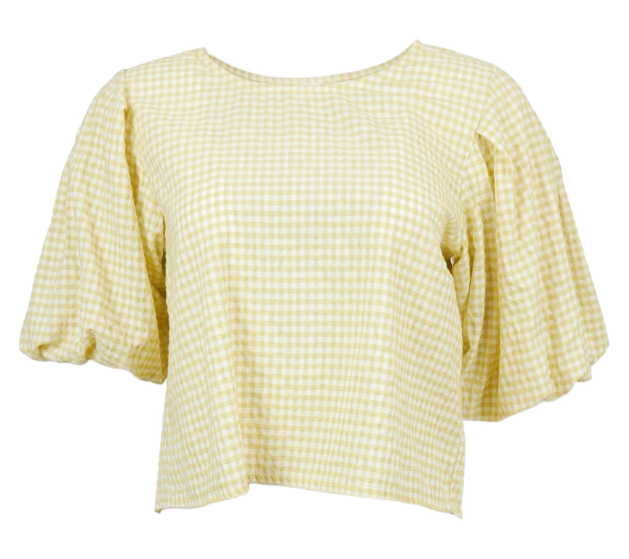 blusa vichy mujer amarillo