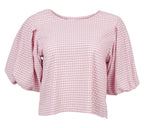 blusa vichy mujer rosa