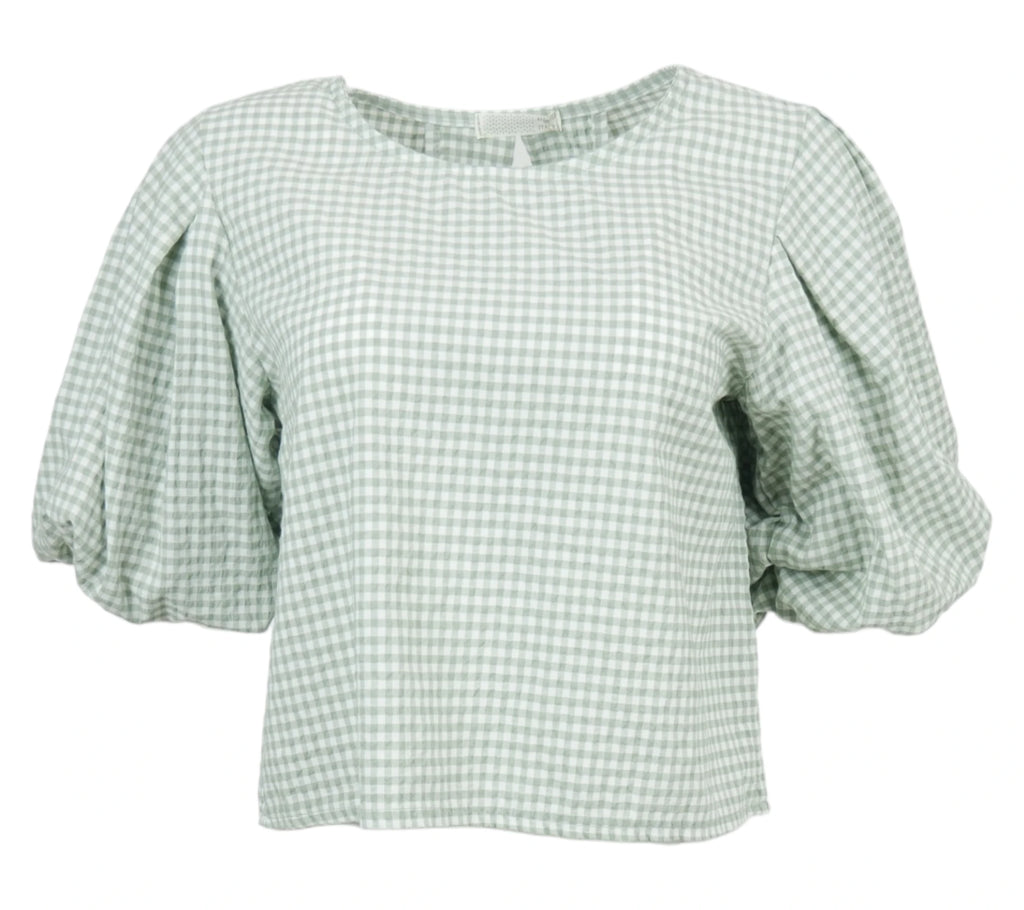 blusa vichy mujer verde agua