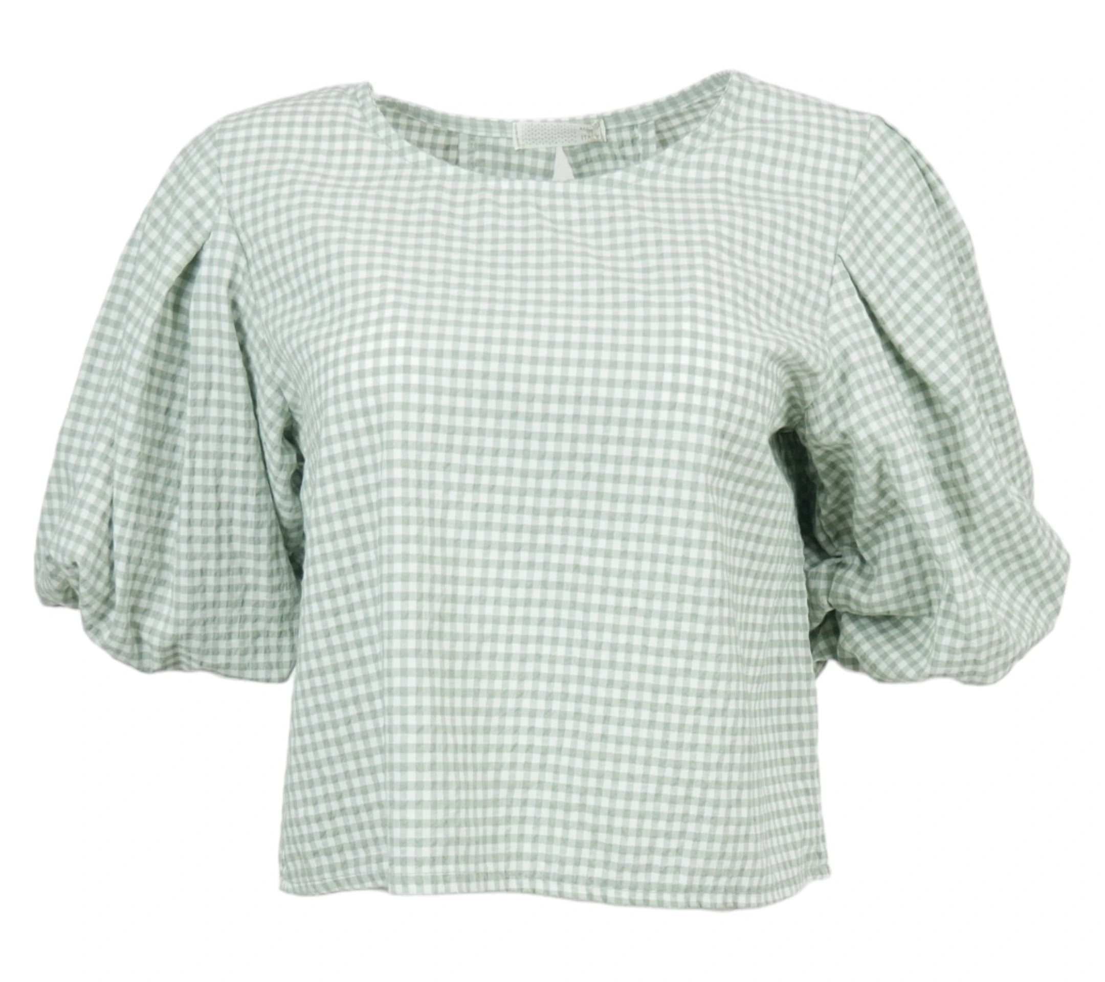 blusa vichy mujer verde agua
