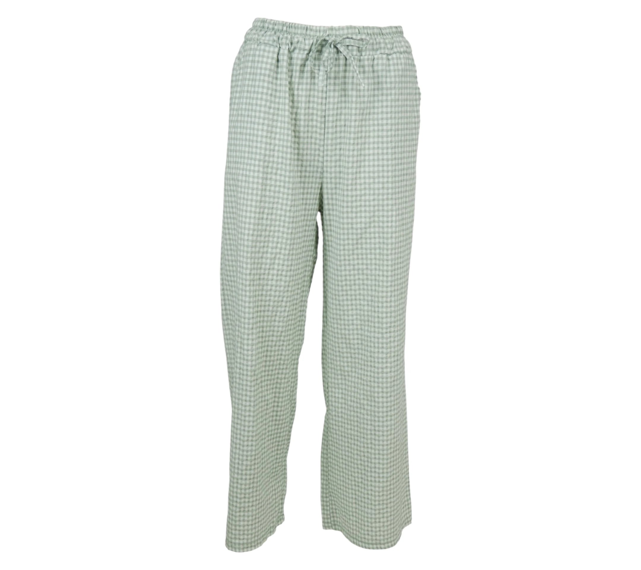 Pantalón vichy verde agua
