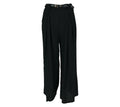 Pantalón fluido negro con cinturón mujer