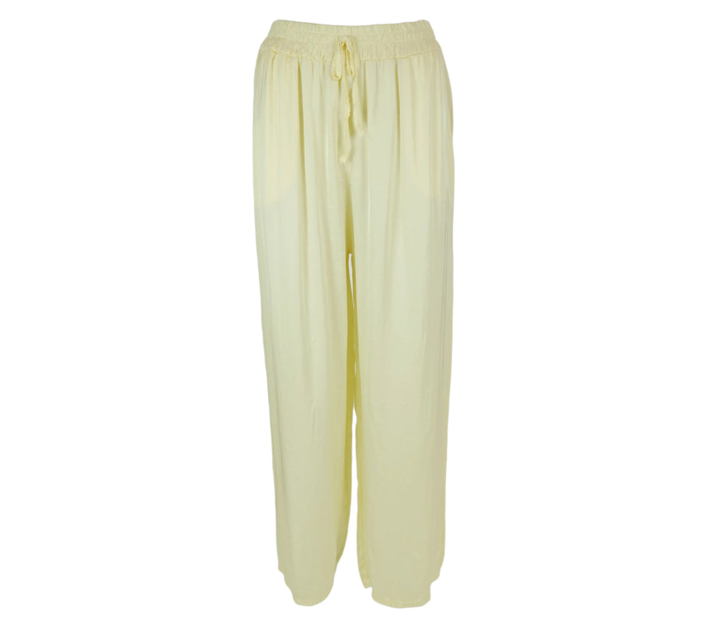 Pantalón Satinado mujer de color  amarillo