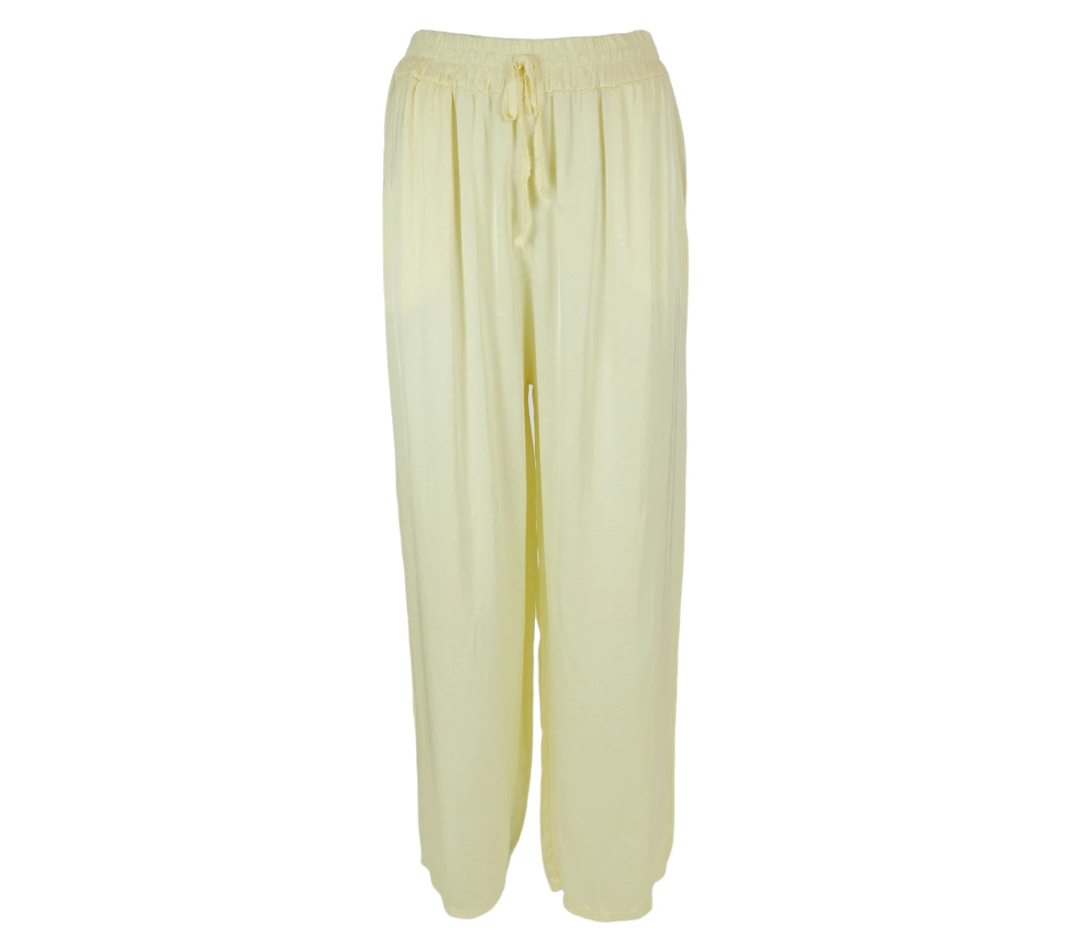 Pantalón Satinado mujer de color  amarillo