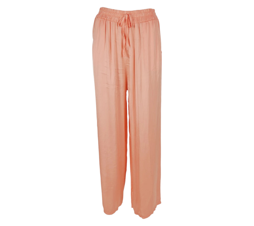Pantalón Satinado mujer de color salmón