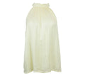 Top halter satinado amarillo mujer fluido elegante