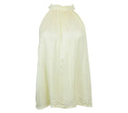 Top halter satinado amarillo mujer fluido elegante