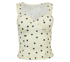 Top amarillo lunares escote corazón mujer