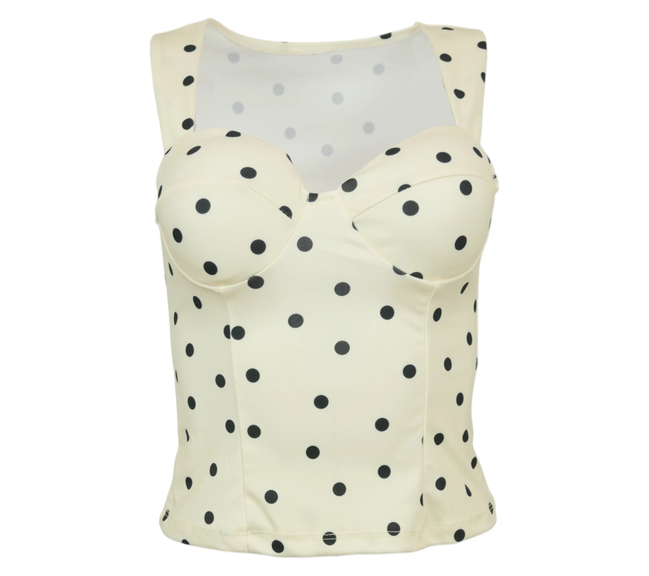 Top amarillo lunares escote corazón mujer