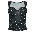 Top negro lunares escote corazón mujer
