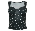 Top negro lunares escote corazón mujer