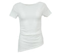 top fruncido blanco elástico mujer