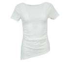 top fruncido blanco elástico mujer