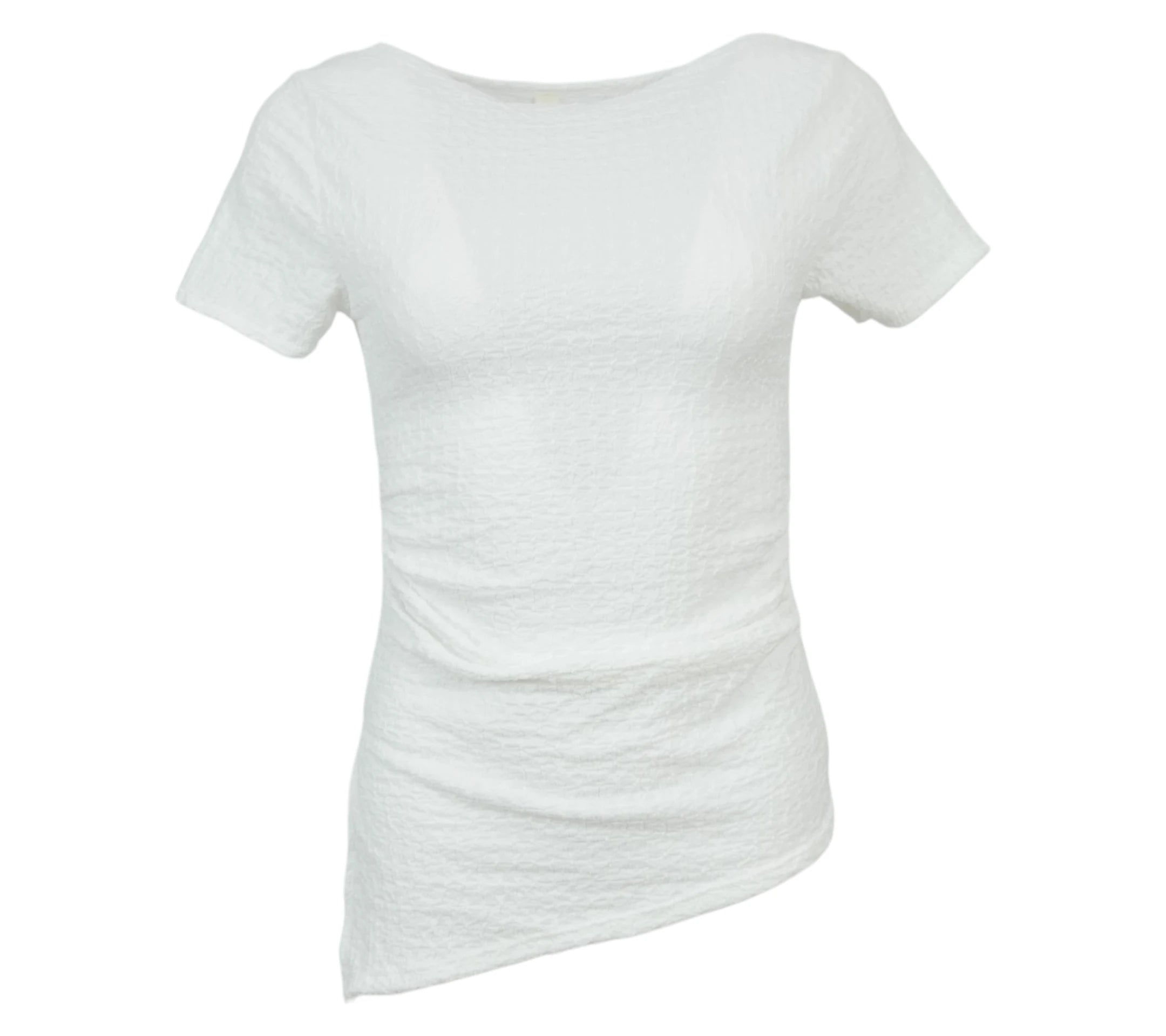 top fruncido blanco elástico mujer