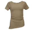 top fruncido camel textura elástica