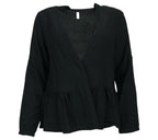 Chaqueta Efecto Lino negra