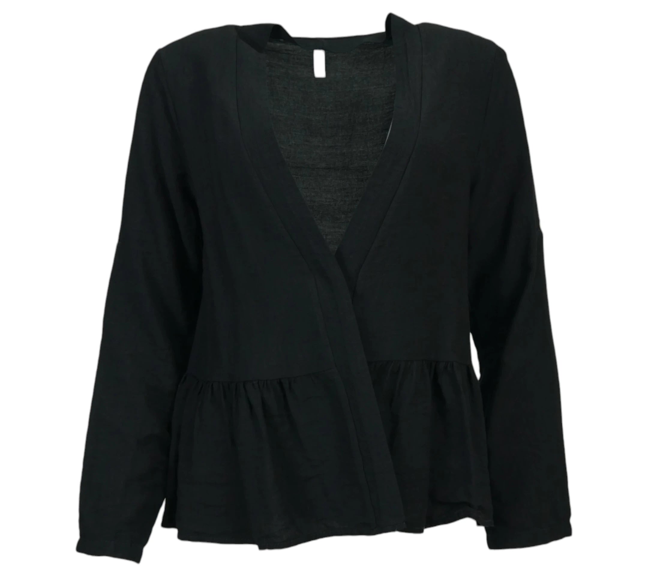 Chaqueta Efecto Lino negra