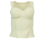 Top corset estructurado amarillo con copas y ajuste ceñido