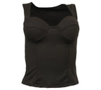 Top corset estructurado marrón elegante y ajustado