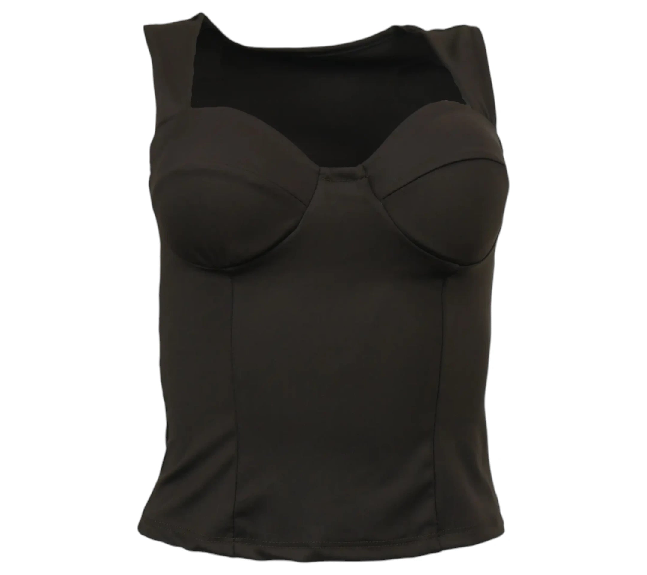 Top corset estructurado marrón elegante y ajustado