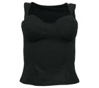 Top corset estructurado negro básico sofisticado