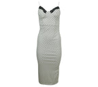 vestido lunares encaje blanco ajustado mujer