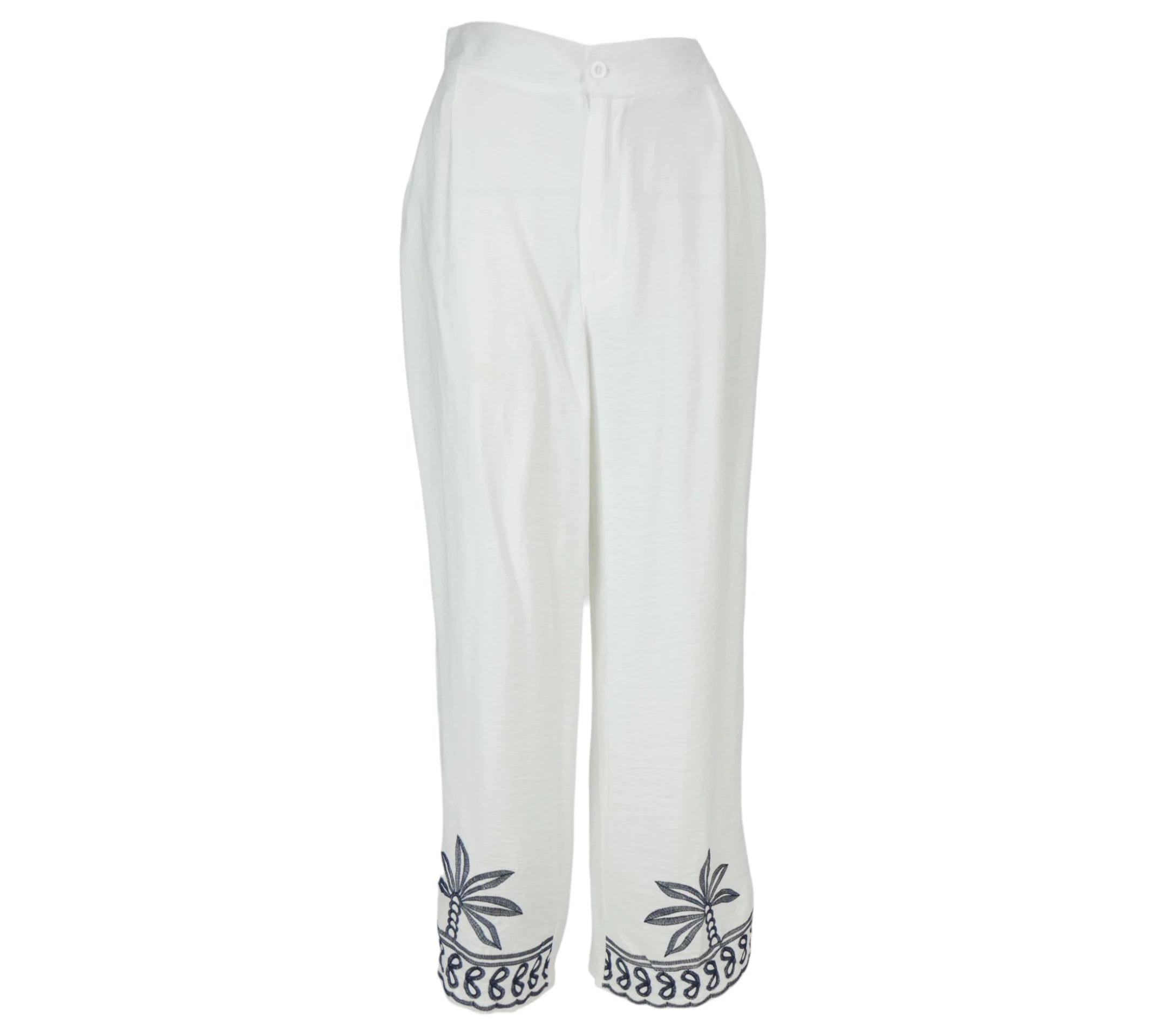 Pantalón Palma Bordado blanco