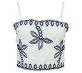 top bordado tirantes blanco detalle contraste mujer