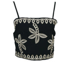 top bordado tirantes negro detalle bordado elegante mujer