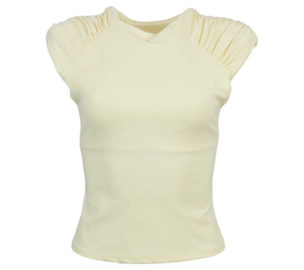 Top Hombreras amarillo elástica ajustada