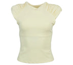 Top Hombreras amarillo elástica ajustada
