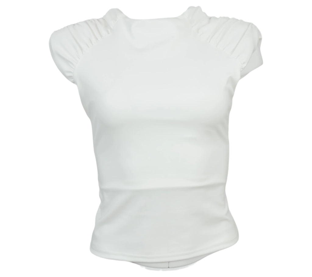 Top Hombreras blanco elástica ajustada