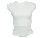 Top Hombreras blanco elástica ajustada