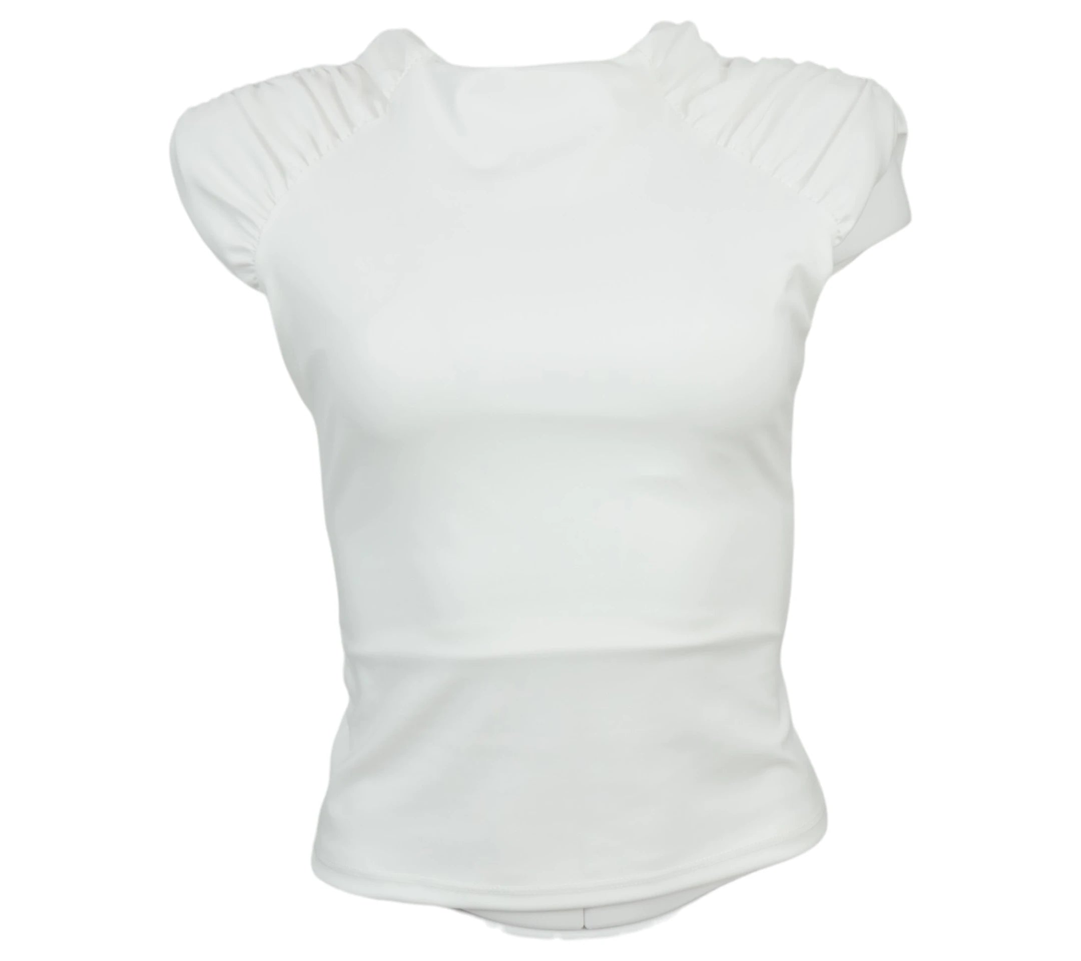 Top Hombreras blanco elástica ajustada